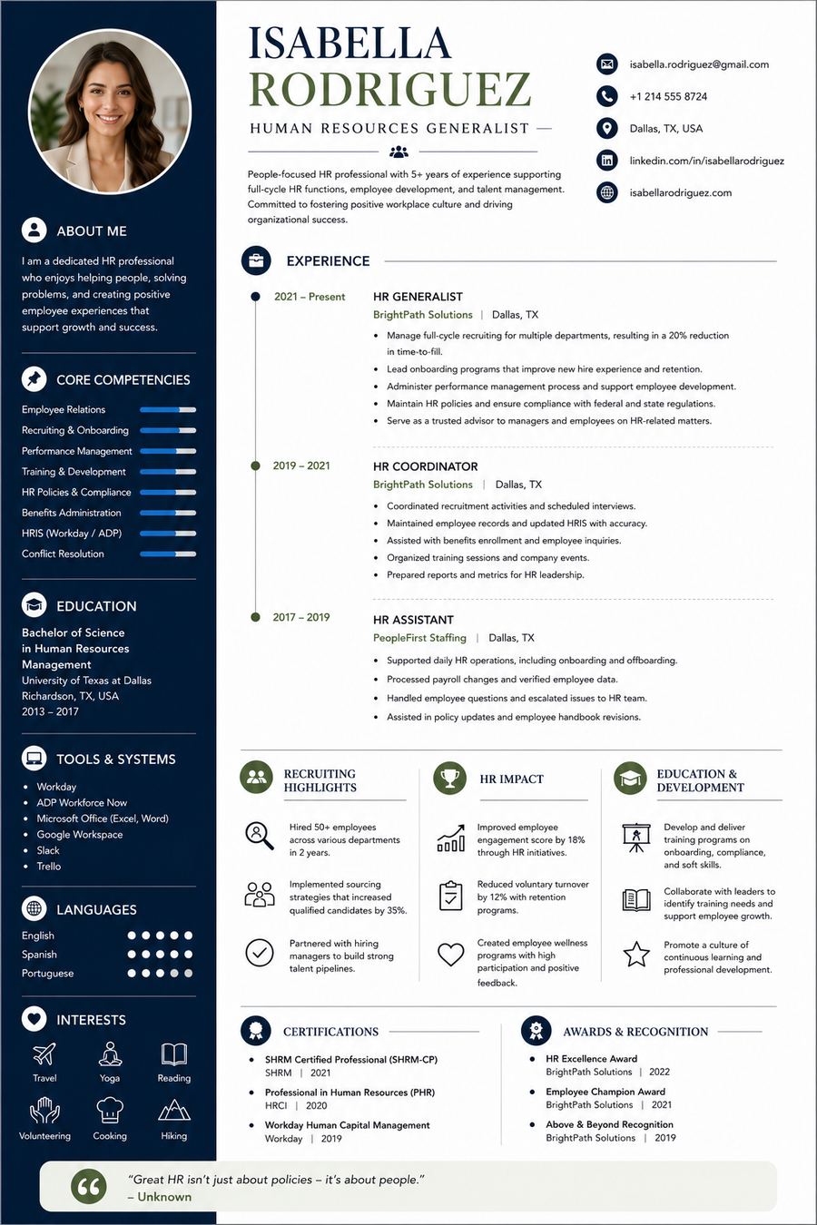 Sample resume design