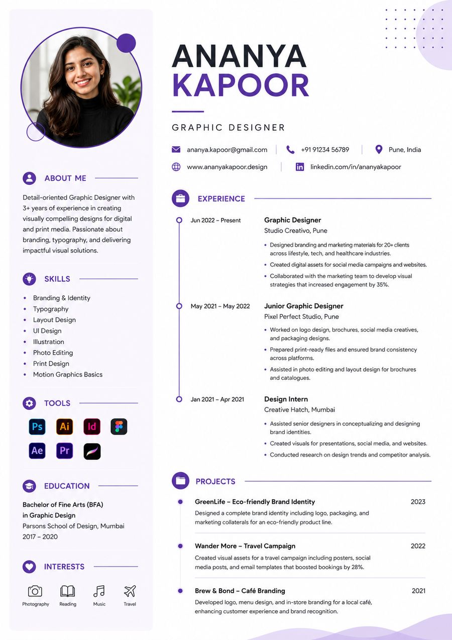 Graphic Designer resume sample